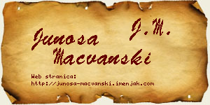 Junoša Mačvanski vizit kartica